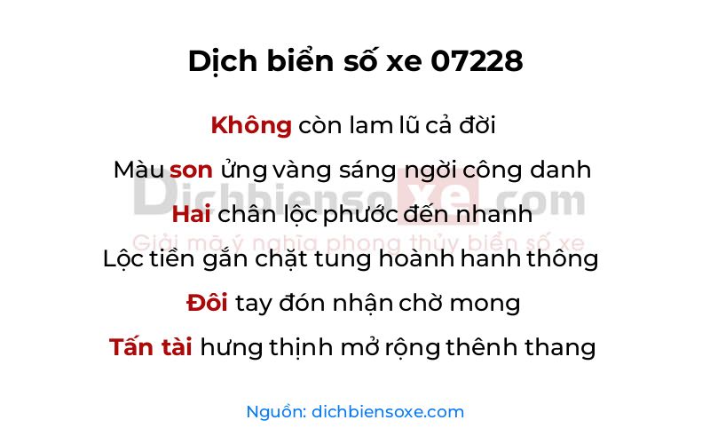 Dịch thơ biển số 07228