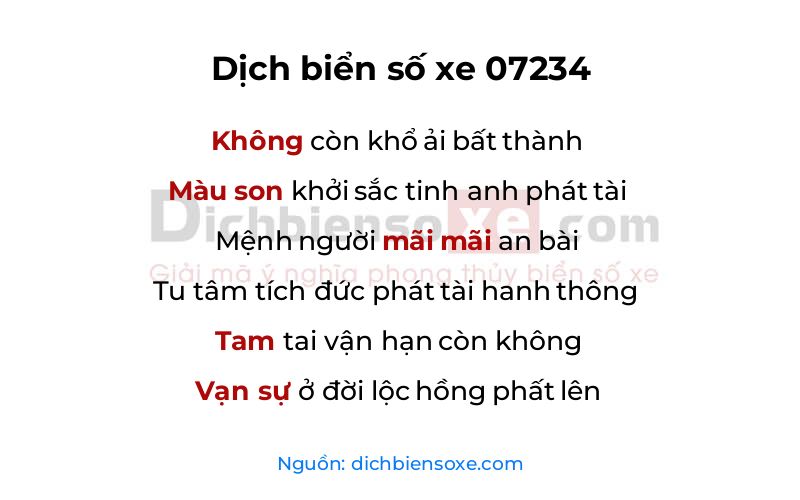 Dịch thơ biển số 07234