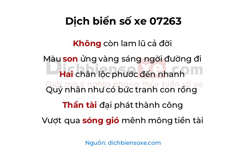 Dịch thơ biển số 07263