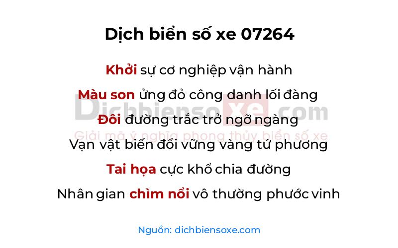 Dịch thơ biển số 07264