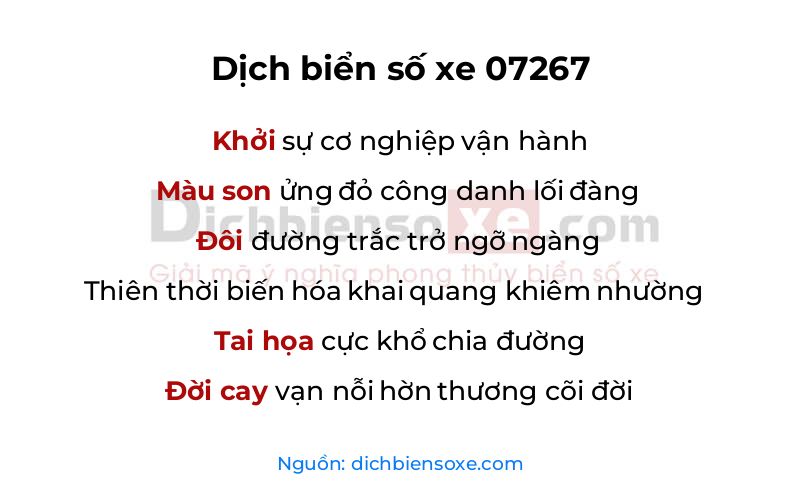 Dịch thơ biển số 07267