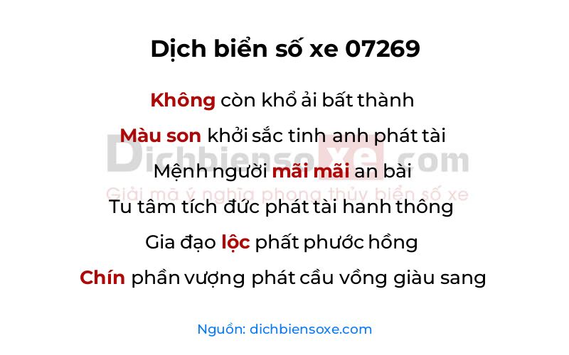 Dịch thơ biển số 07269