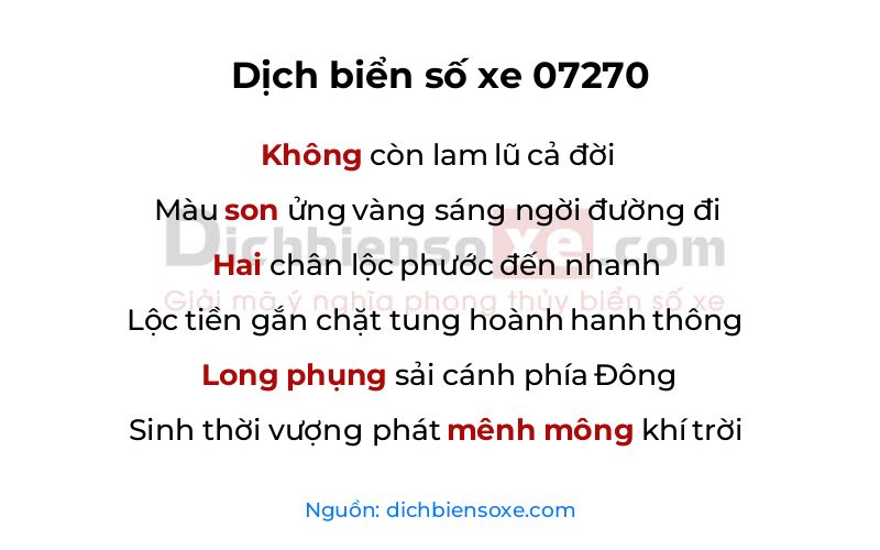 Dịch thơ biển số 07270
