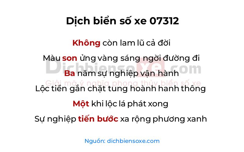 Dịch thơ biển số 07312