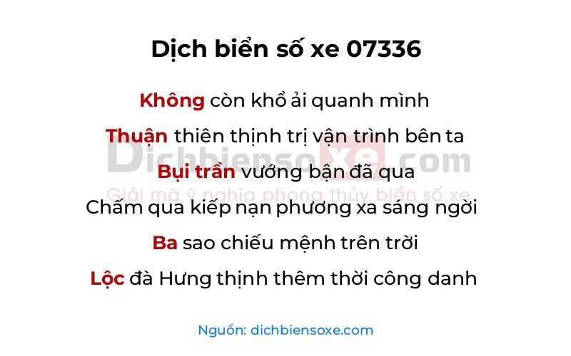 Dịch thơ biển số 07336