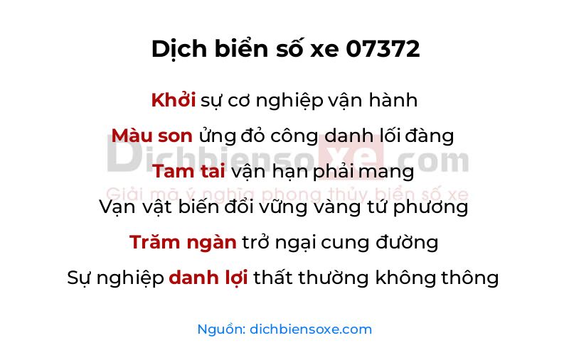 Dịch thơ biển số 07372