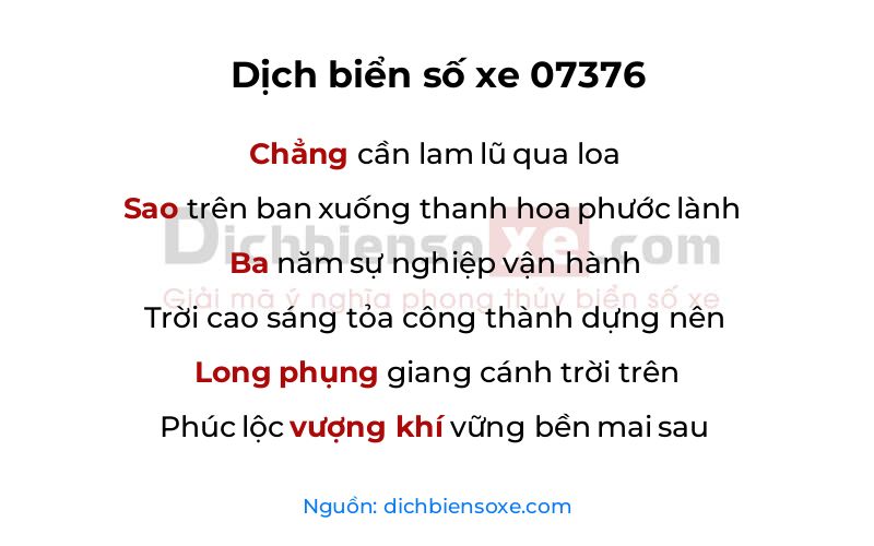 Dịch thơ biển số 07376