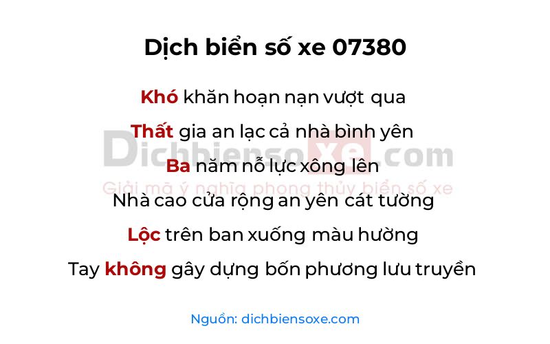 Dịch thơ biển số 07380