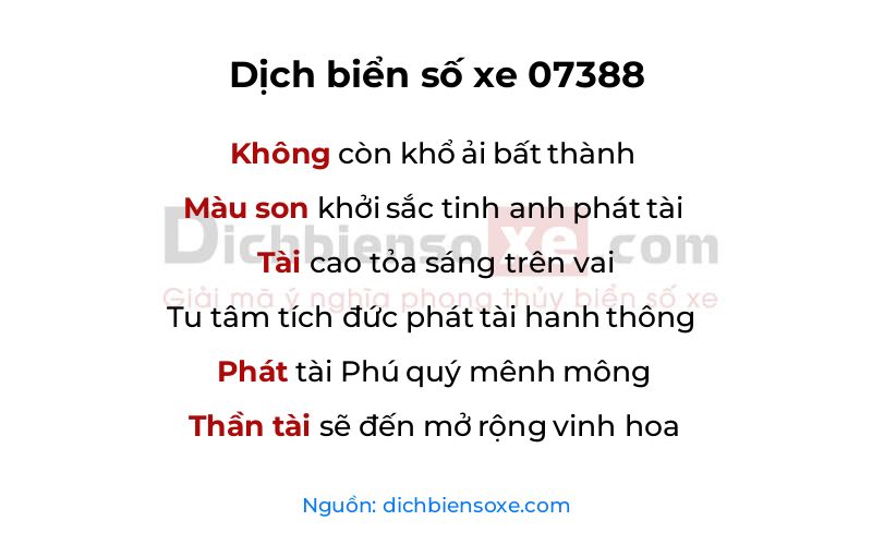 Dịch thơ biển số 07388