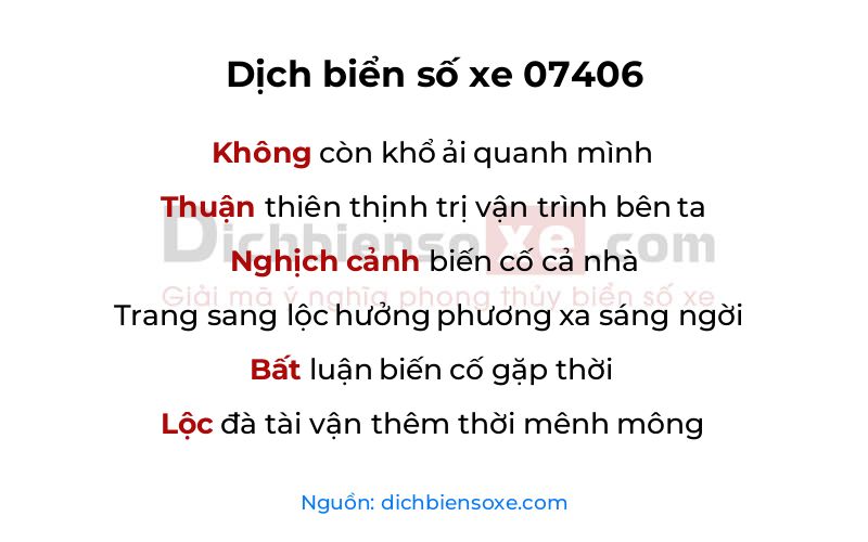 Dịch thơ biển số 07406