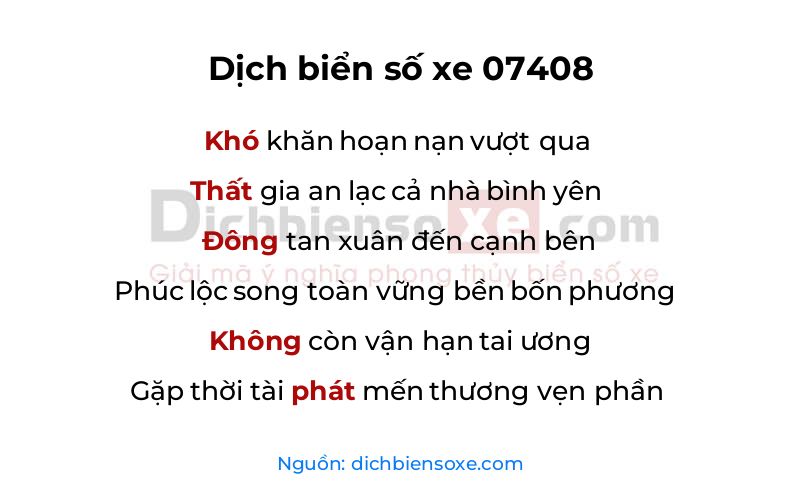Dịch thơ biển số 07408