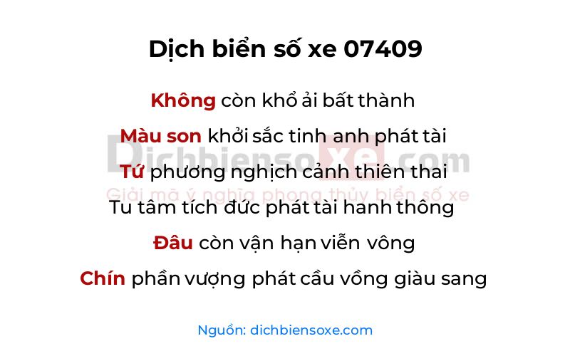 Dịch thơ biển số 07409