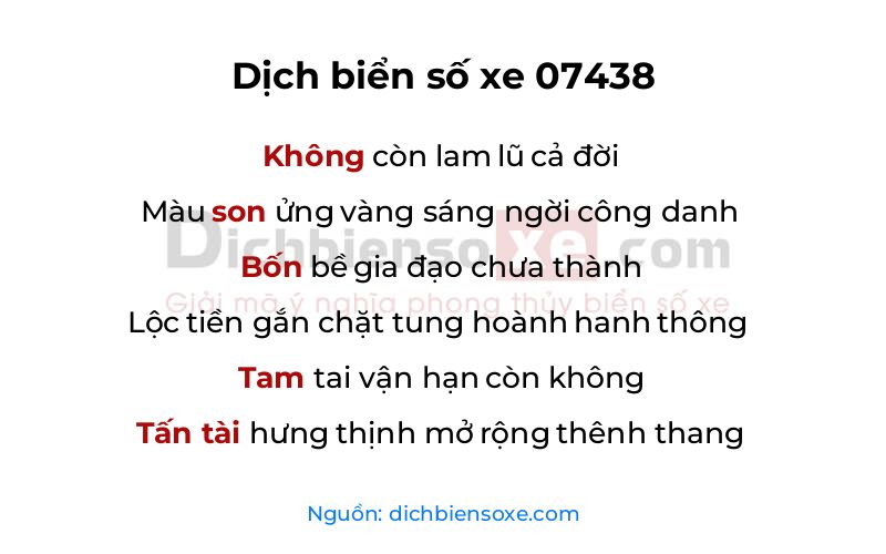 Dịch thơ biển số 07438