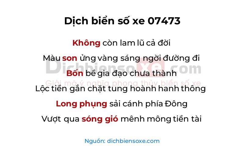 Dịch thơ biển số 07473