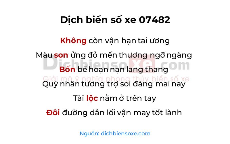 Dịch thơ biển số 07482