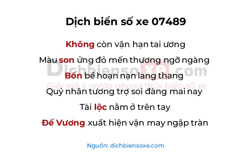 Dịch thơ biển số 07489