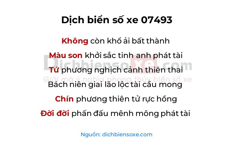 Dịch thơ biển số 07493