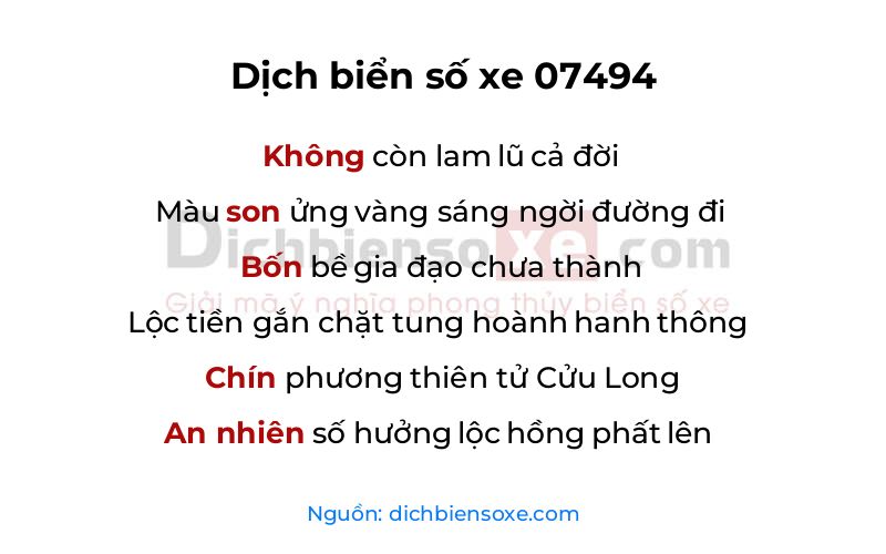 Dịch thơ biển số 07494