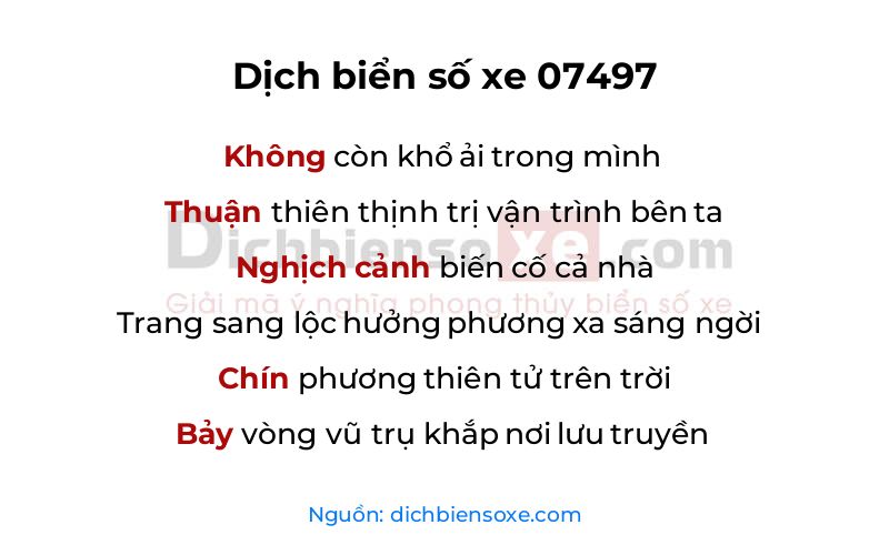 Dịch thơ biển số 07497