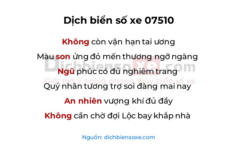 Dịch thơ biển số 07510