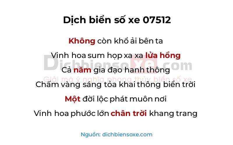 Dịch thơ biển số 07512