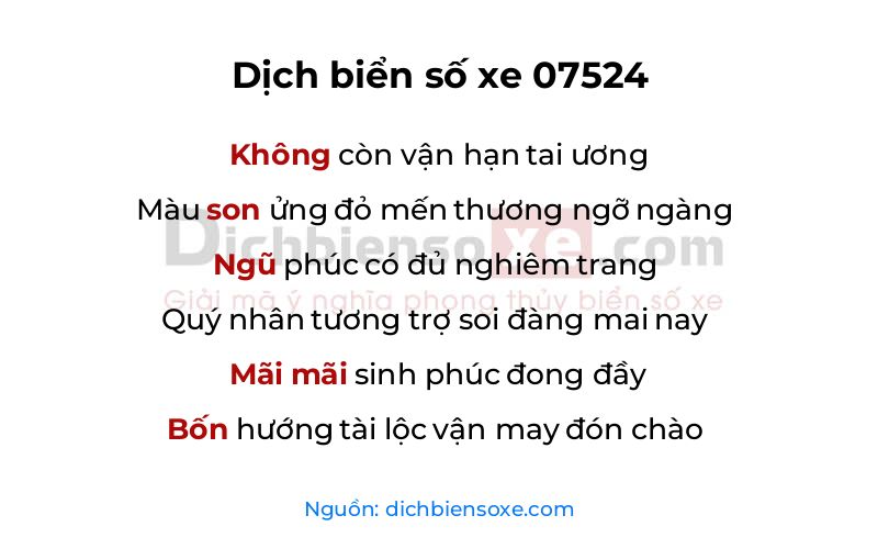 Dịch thơ biển số 07524