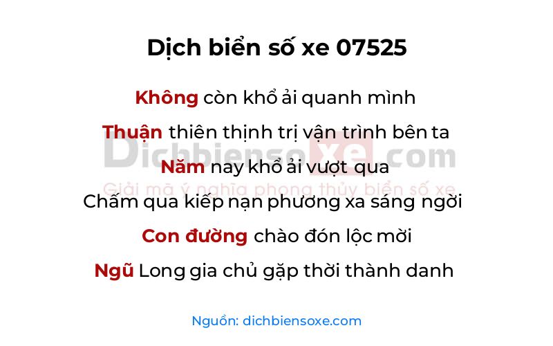 Dịch thơ biển số 07525