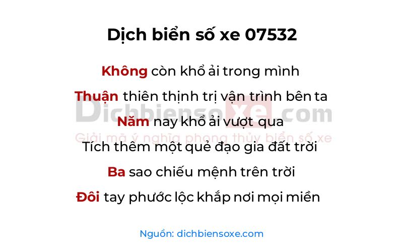 Dịch thơ biển số 07532