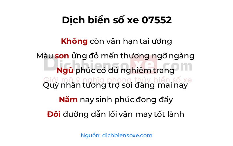 Dịch thơ biển số 07552