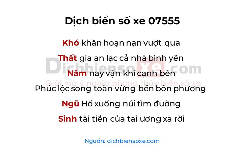 Dịch thơ biển số 07555