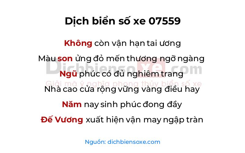 Dịch thơ biển số 07559