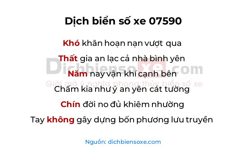 Dịch thơ biển số 07590