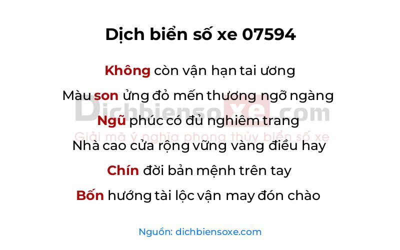 Dịch thơ biển số 07594