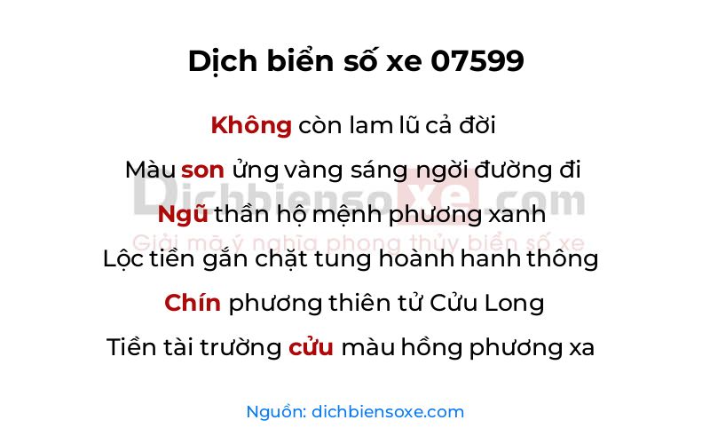 Dịch thơ biển số 07599