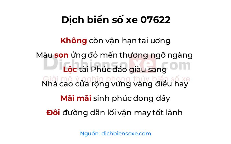 Dịch thơ biển số 07622