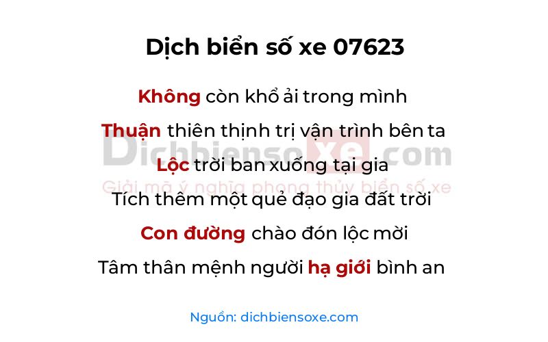 Dịch thơ biển số 07623