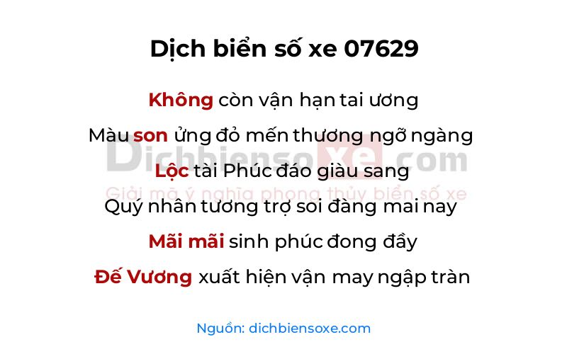 Dịch thơ biển số 07629