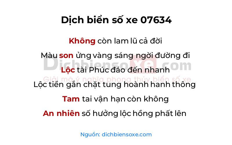 Dịch thơ biển số 07634