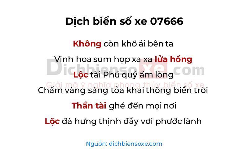 Dịch thơ biển số 07666