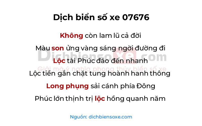 Dịch thơ biển số 07676