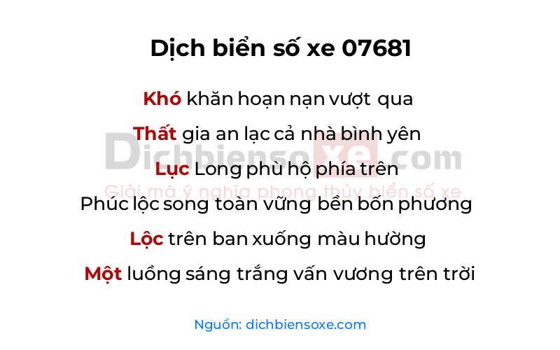 Dịch thơ biển số 07681