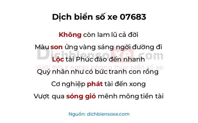 Dịch thơ biển số 07683
