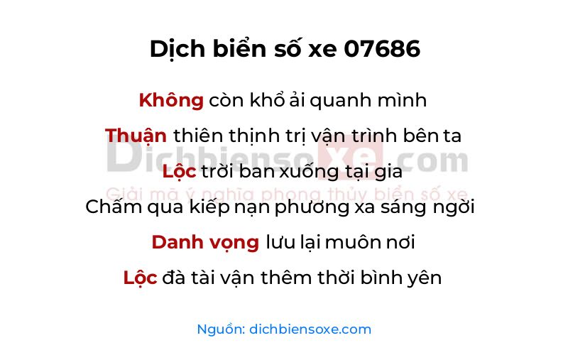 Dịch thơ biển số 07686