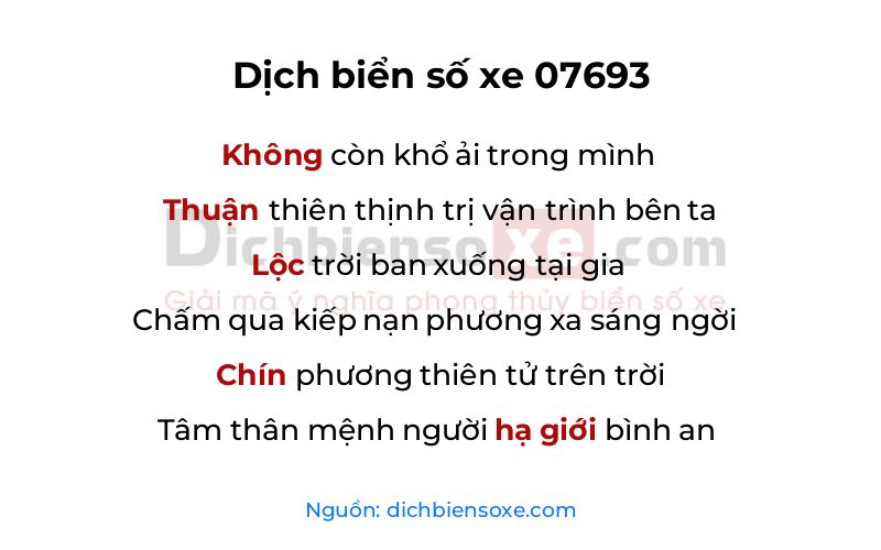 Dịch thơ biển số 07693
