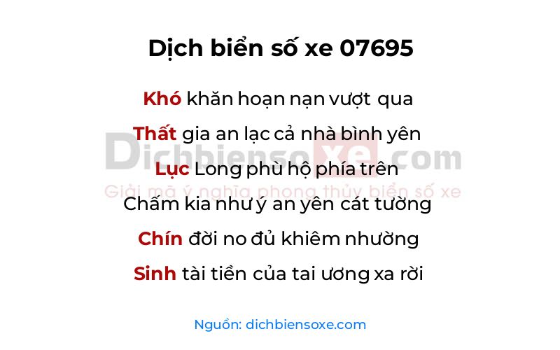 Dịch thơ biển số 07695