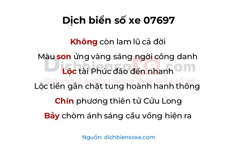 Dịch thơ biển số 07697