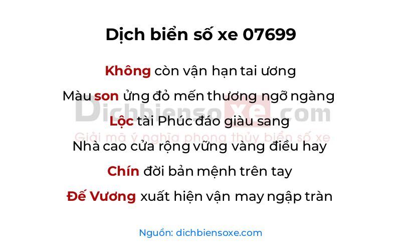 Dịch thơ biển số 07699