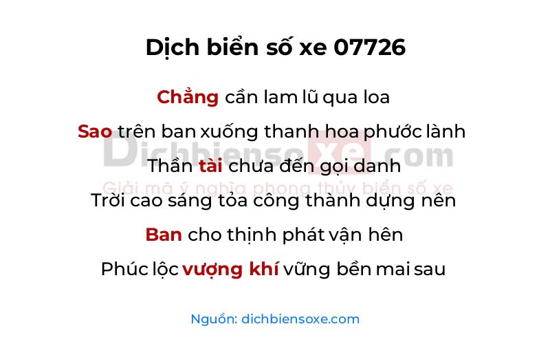 Dịch thơ biển số 07726