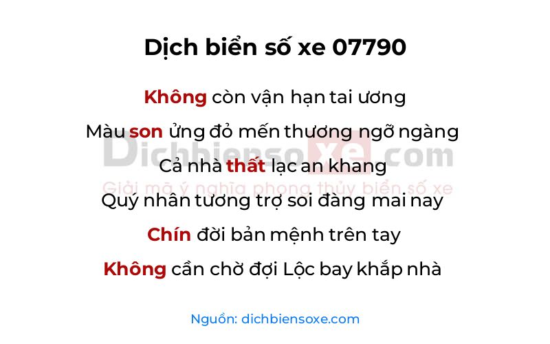 Dịch thơ biển số 07790