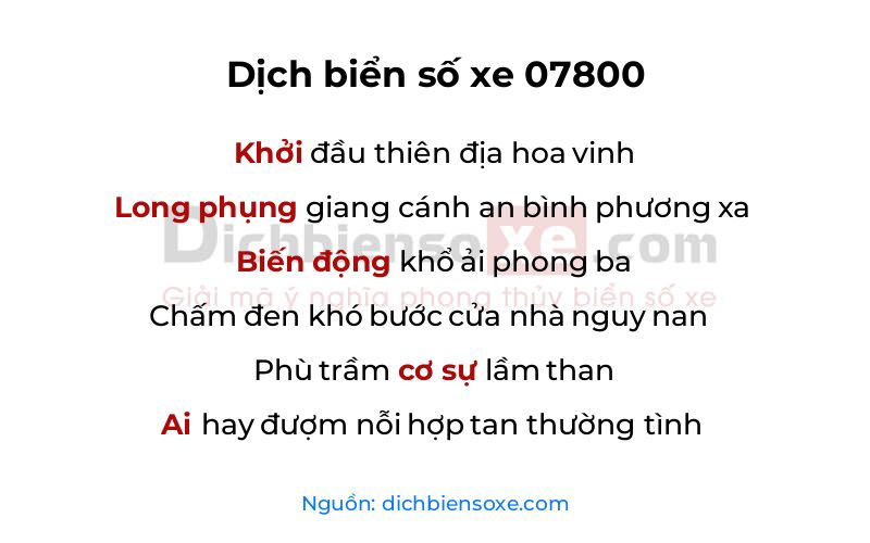 Dịch thơ biển số 07800